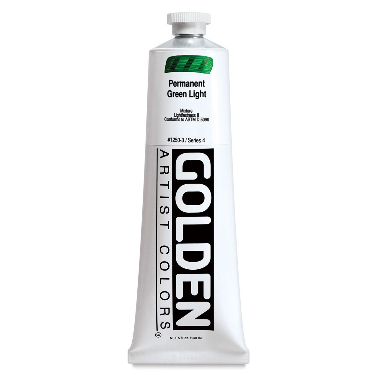 Golden Heavy Body Artist Acrylics - Permanent Green Light, 5 oz Tube